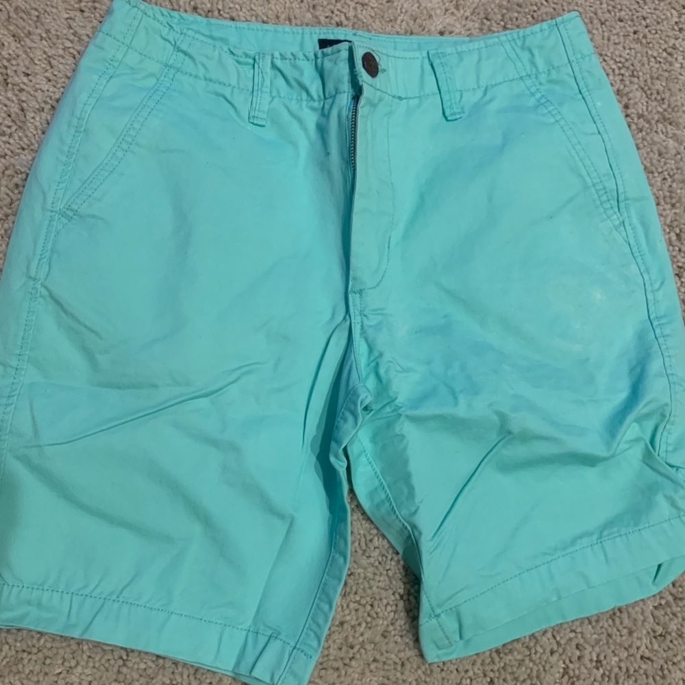 Light Blue Flat Front Shorts